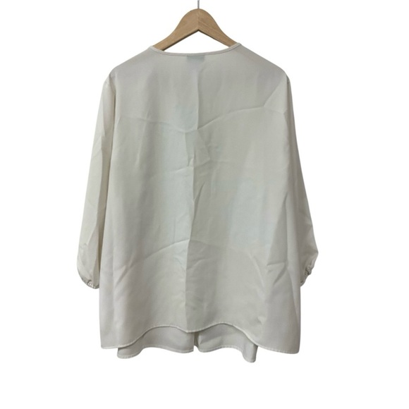 J.Jill Wearever Collection Women's Cream Ivory V-Neck 3/4 Sleeve Top 2X - Picture 4 of 7